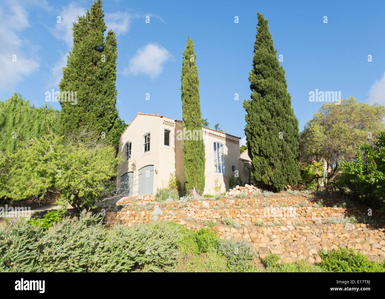 Villa de luxe entourée d'arbres Banque D'Images