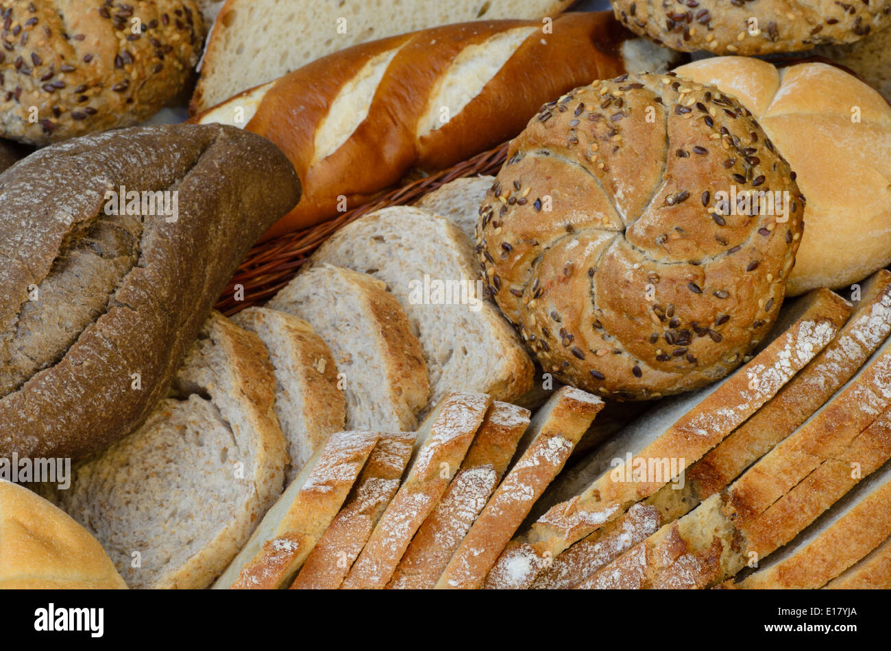 Close up à la variété de pain frais Banque D'Images