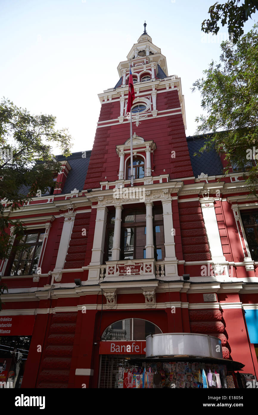 Siège de la brigade des pompiers de Santiago du Chili Banque D'Images