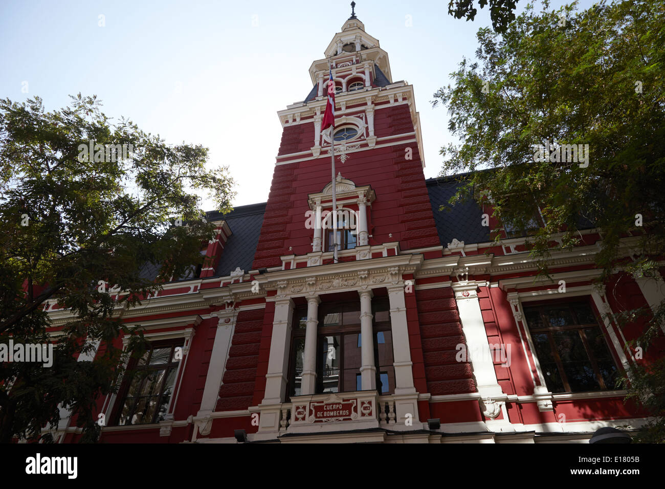 Siège de la brigade des pompiers de Santiago du Chili Banque D'Images