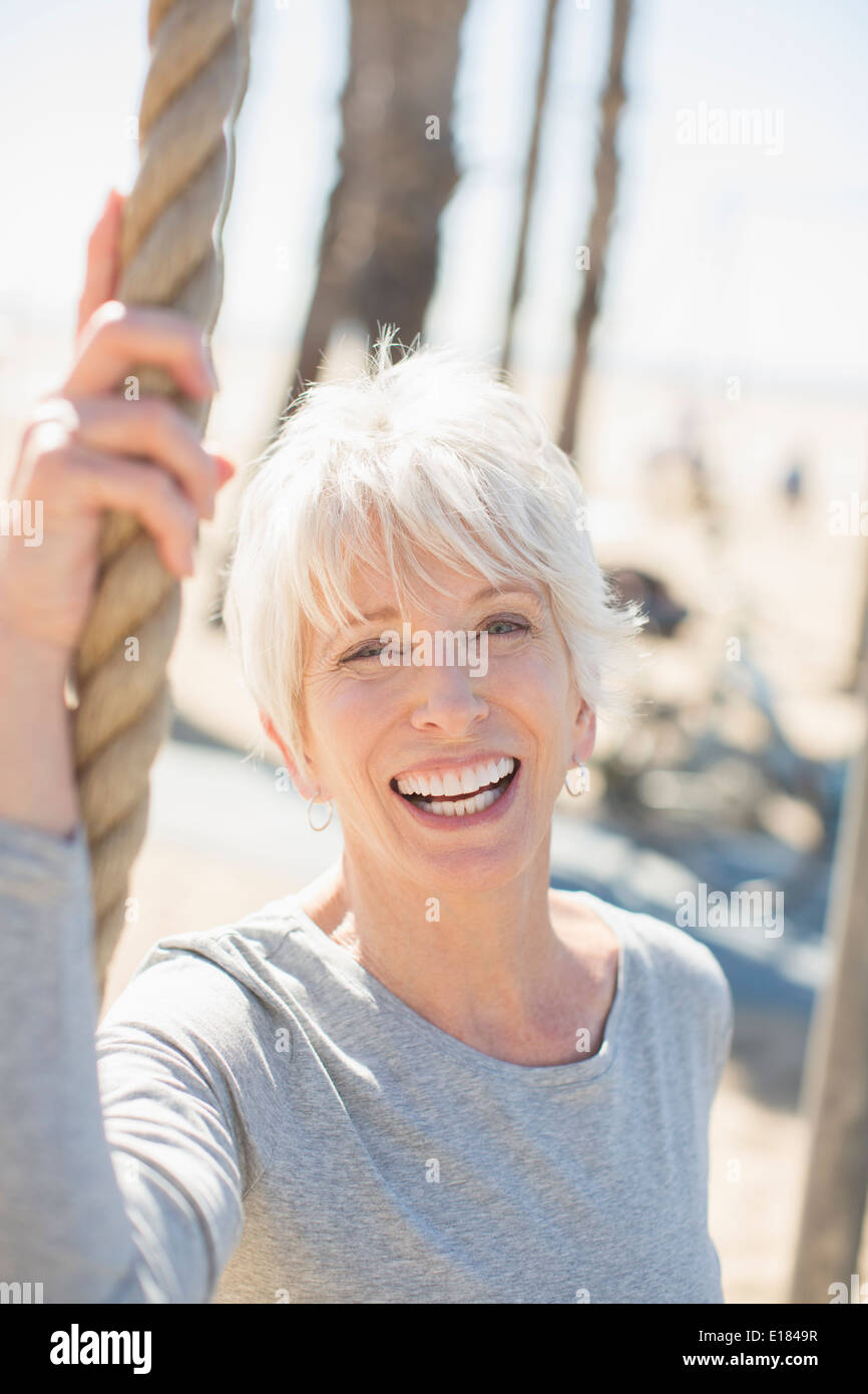 Portrait of enthusiastic woman Banque D'Images