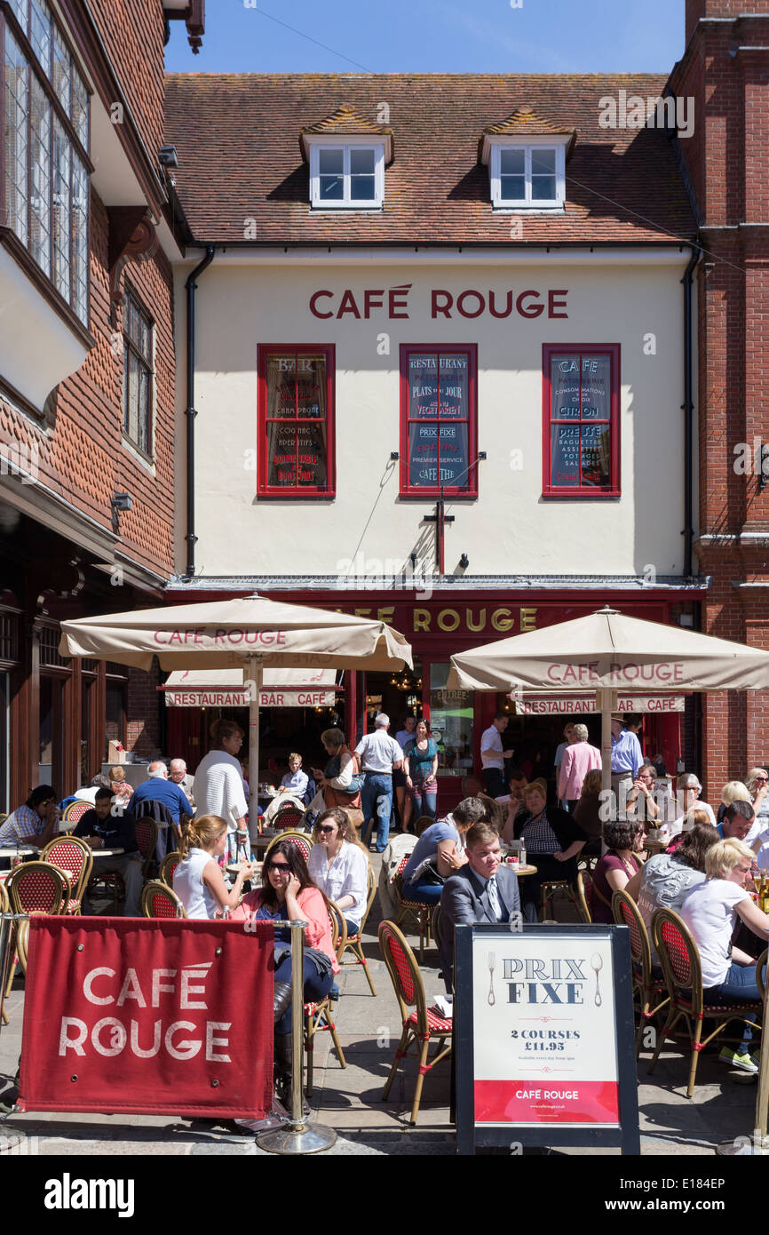 Café Rouge Canterbury Kent Banque D'Images