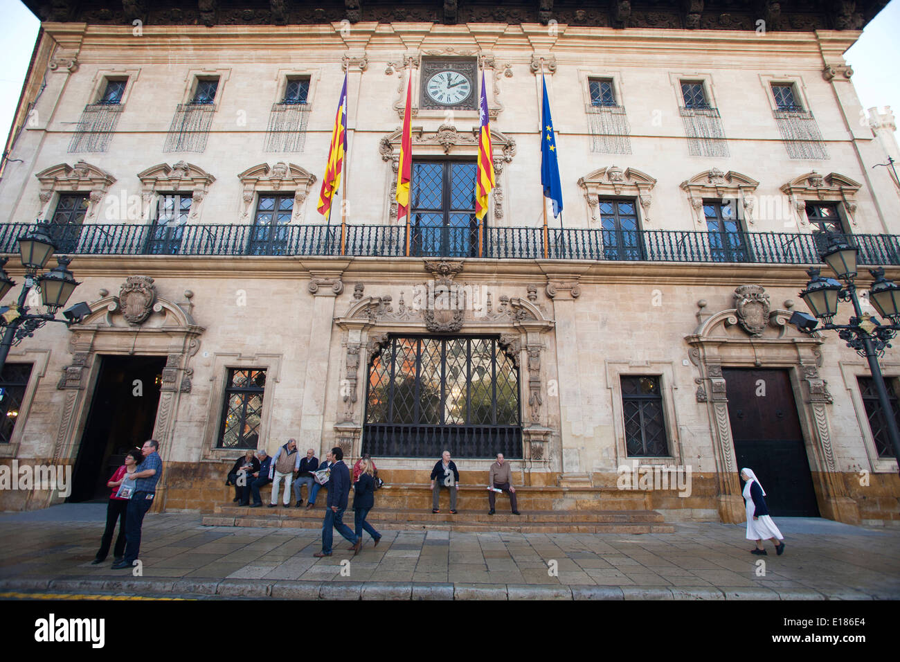 Hôtel de ville, Plaça de cort, Palma de Mallorca, Majorque, Espagne, Europe Banque D'Images