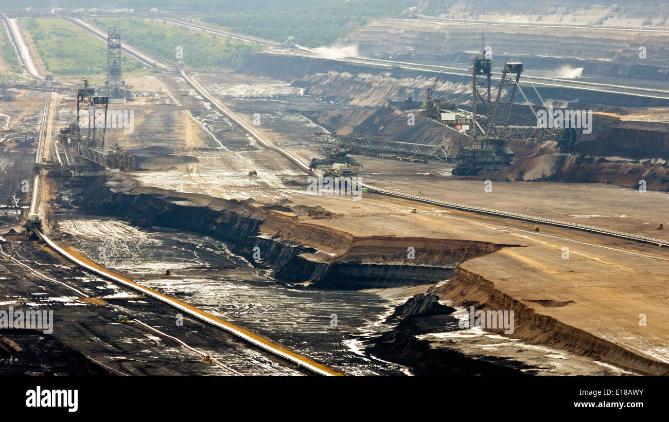 Mine à ciel ouvert de lignite Banque D'Images
