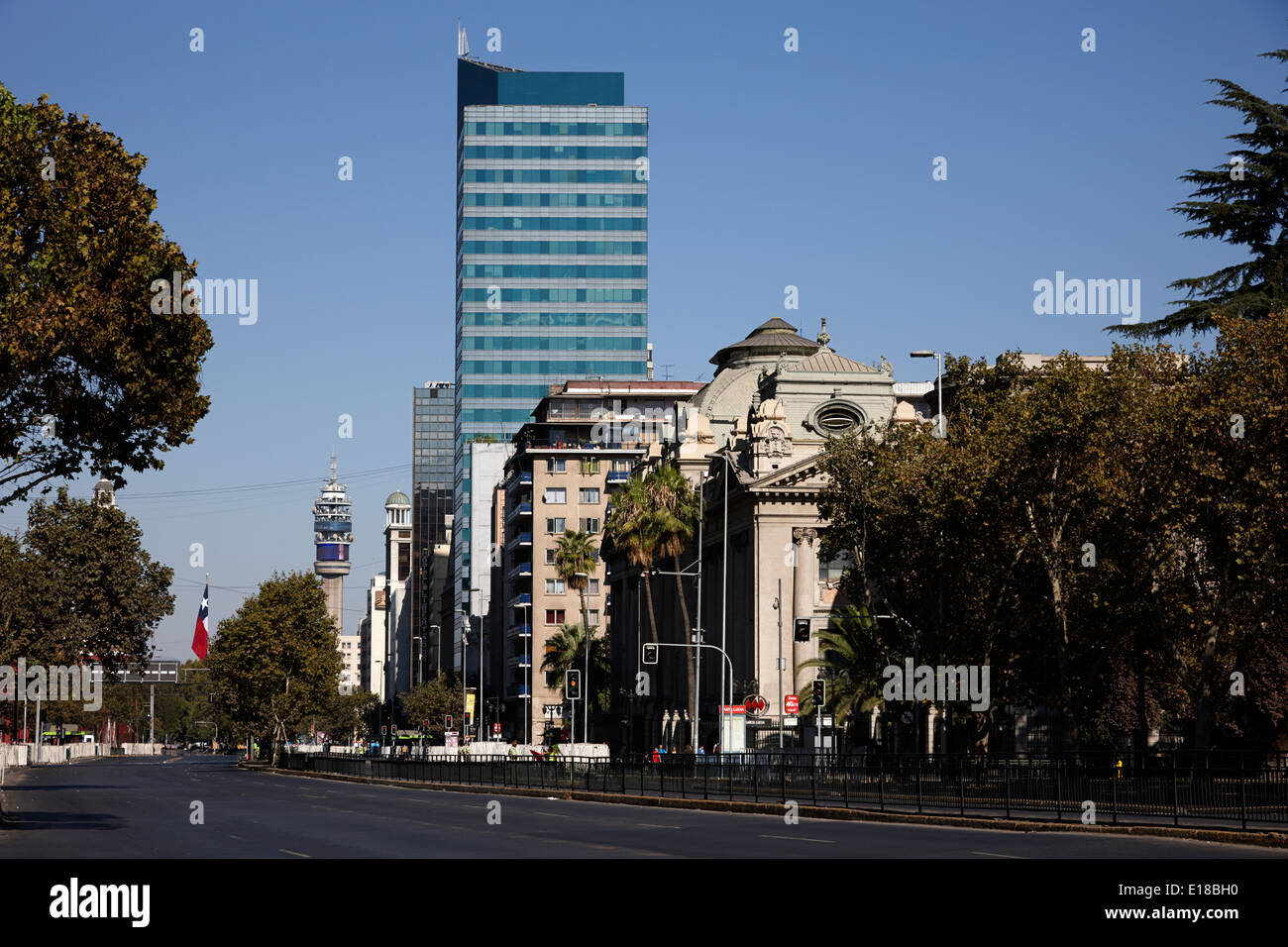 Avenida Libertador General Bernardo O'Higgins centre-ville de Santiago du Chili Banque D'Images