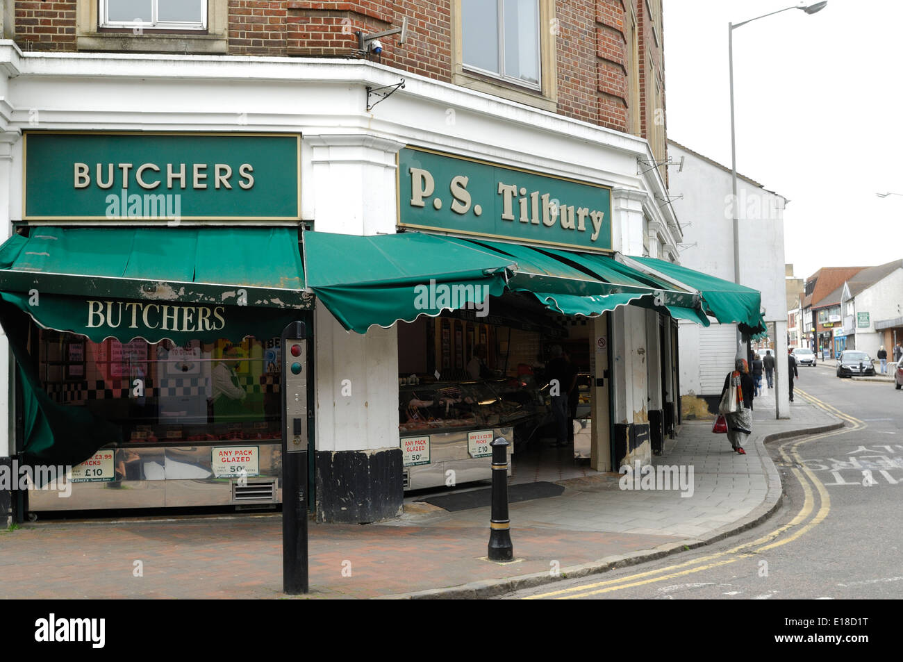 Les bouchers shop 'LESCADRESSUPÉRIEURSDELAF Tilbury' à Aylesbury Banque D'Images