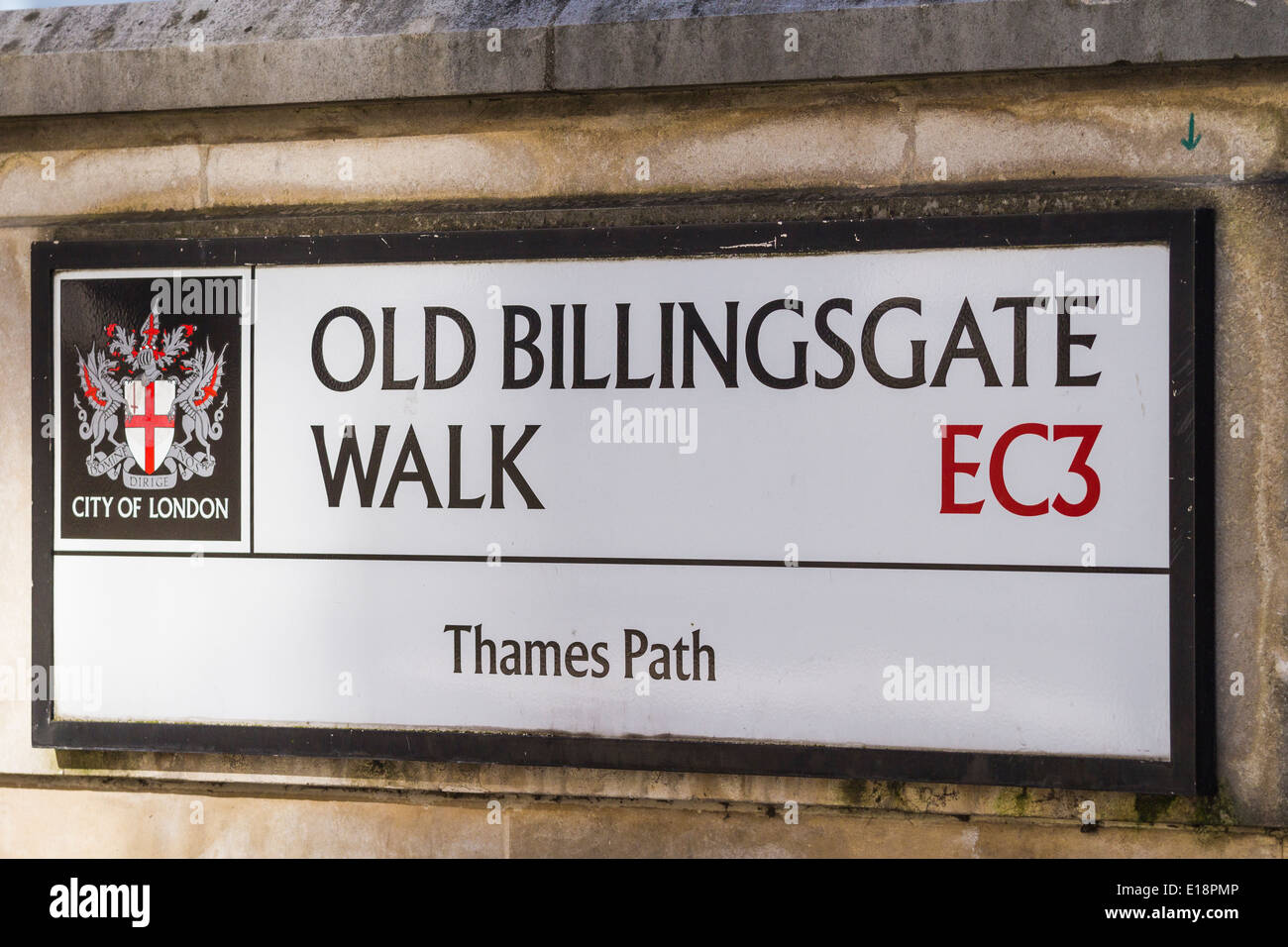 Old Billingsgate signe à pied - City of London Banque D'Images