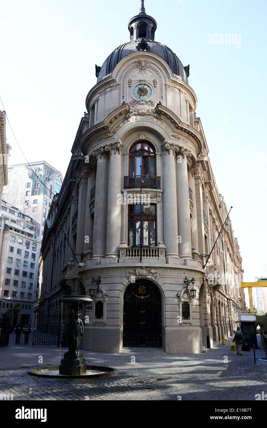 Bâtiment de la Bourse de Santiago du Chili Banque D'Images