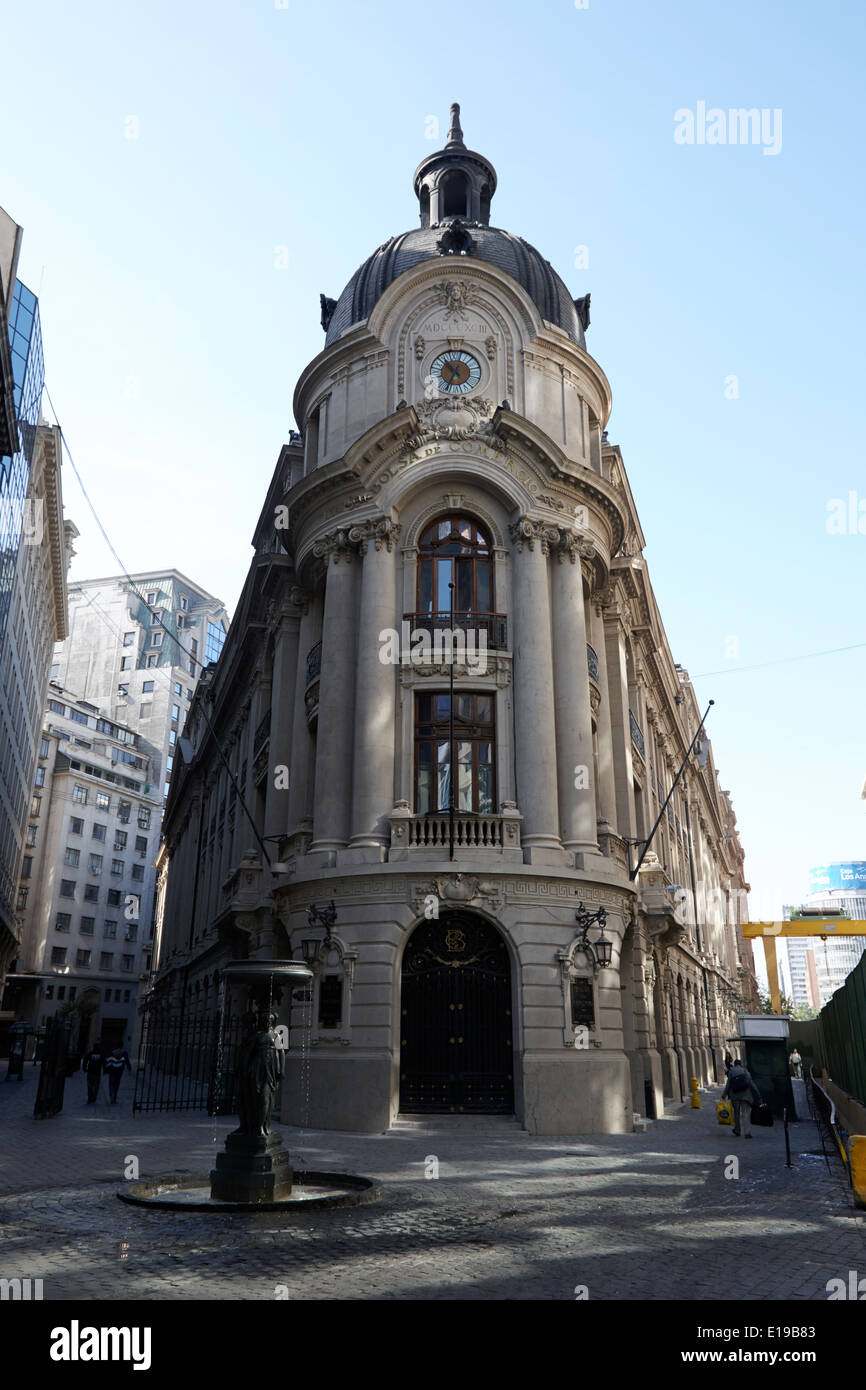 Bâtiment de la Bourse de Santiago du Chili Banque D'Images