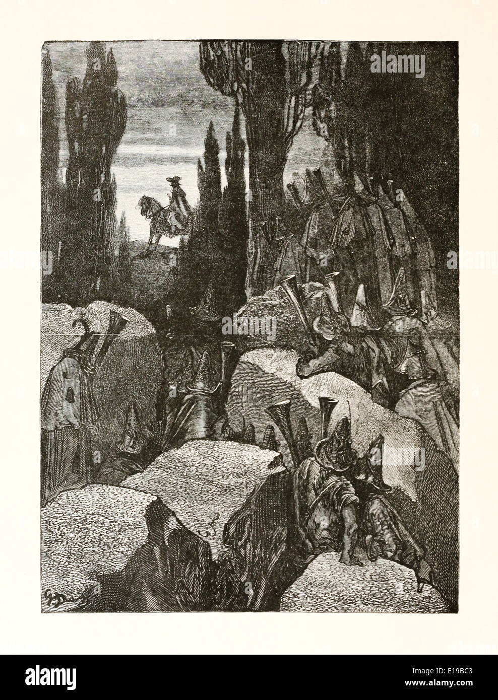 Paul Gustave Doré (1832-1883) illustration de 'Les Aventures du Baron Munchausen' par Rudoph Raspe publié en 1862. Cape Banque D'Images