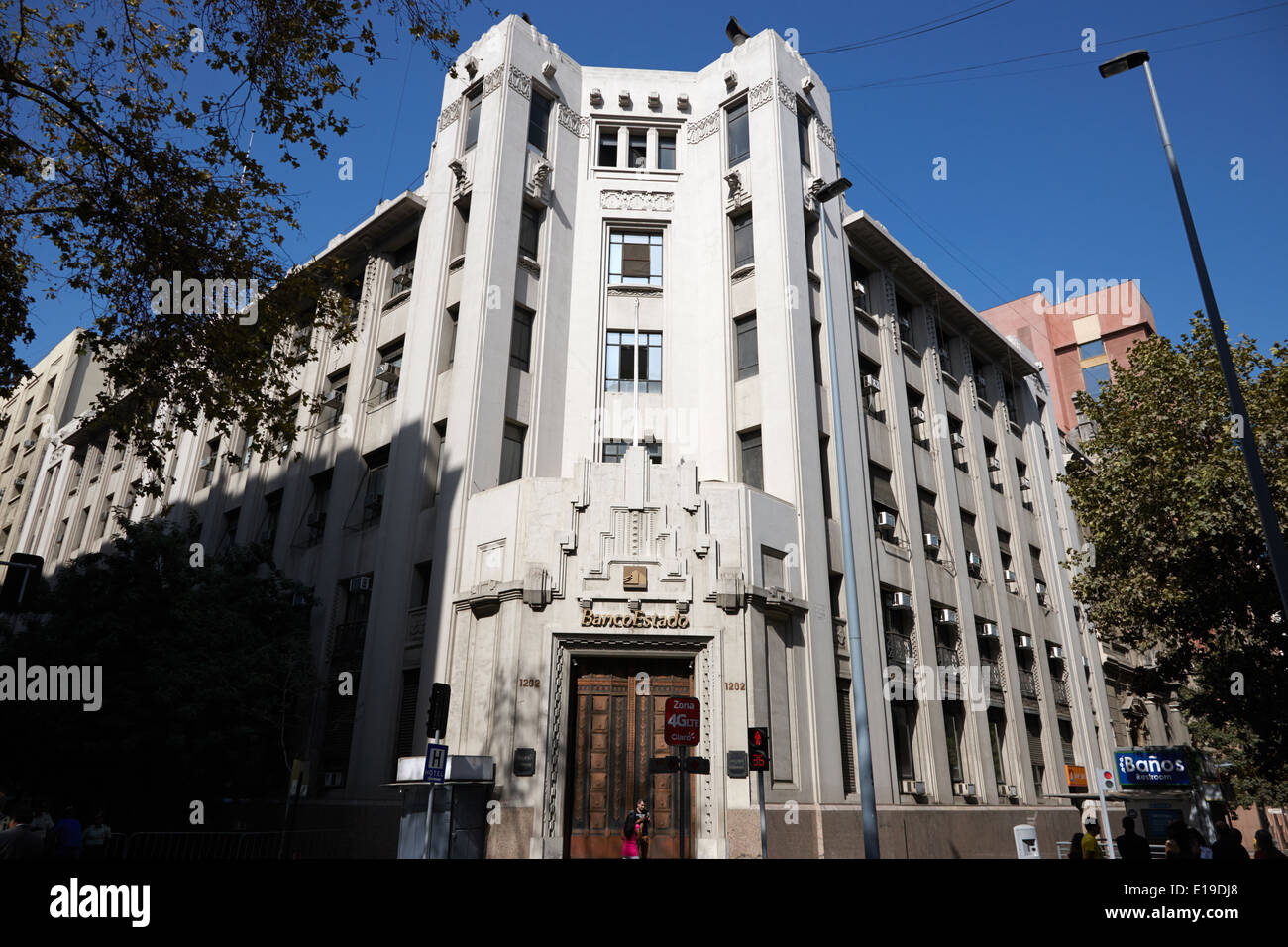 La direction générale de la Banco Estado fermé la banque d'état Santiago Chili Banque D'Images