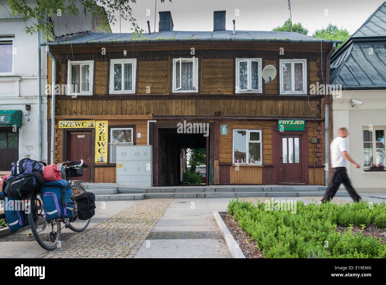 Vieille maison de bois à la place du marché, Warszawa, Pologne centre-est Banque D'Images