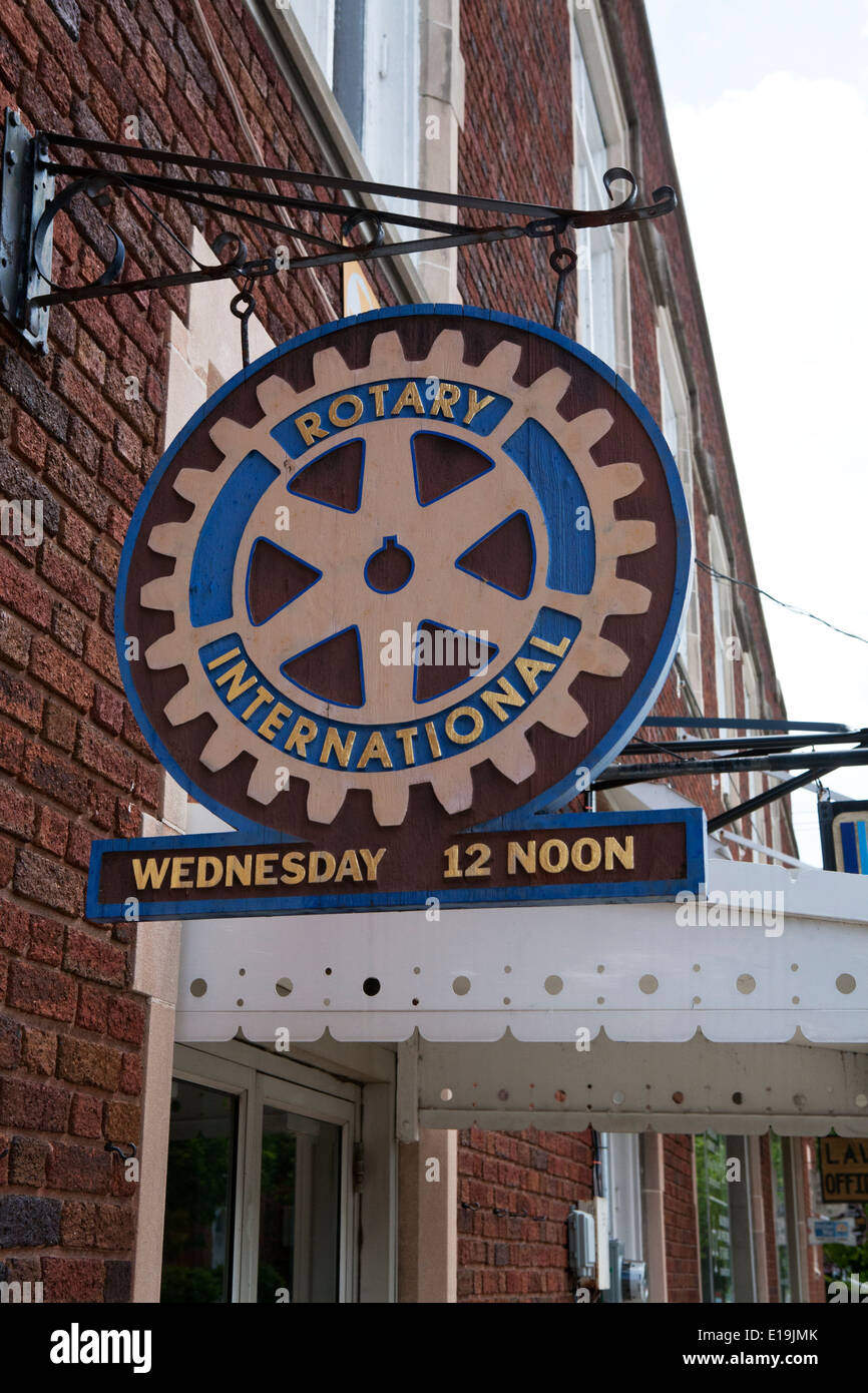 Panneau à l'entrée d'un Club Rotary International (Tipp City, Ohio). Banque D'Images