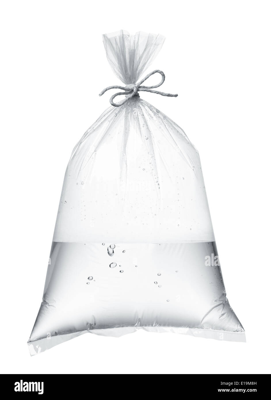 Le sac en plastique contenant de l'eau isolated on white Banque D'Images Le sac en plastique contenant de l'eau isolated on white Banque D'Images