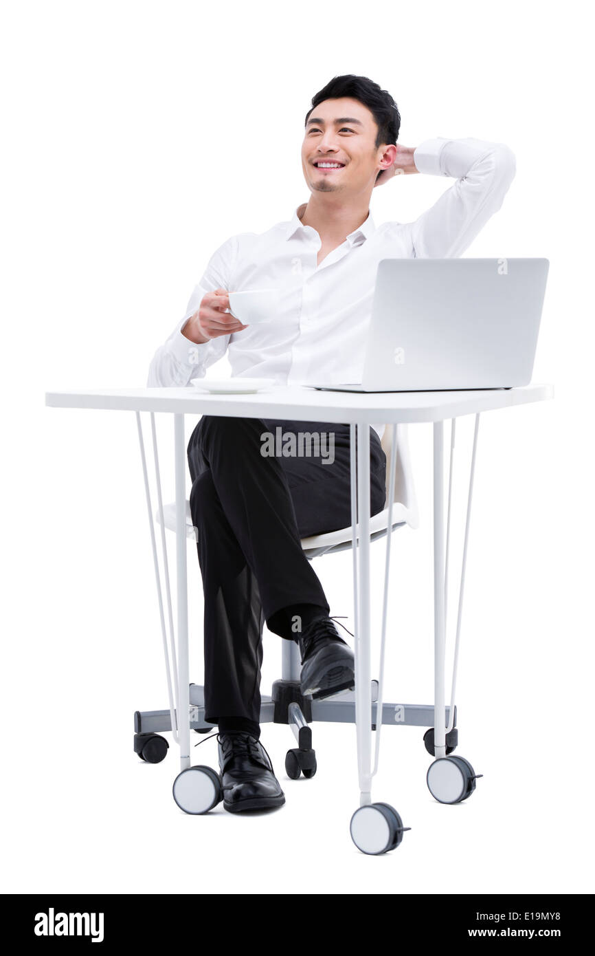 Young Woman enjoying coffee Banque D'Images