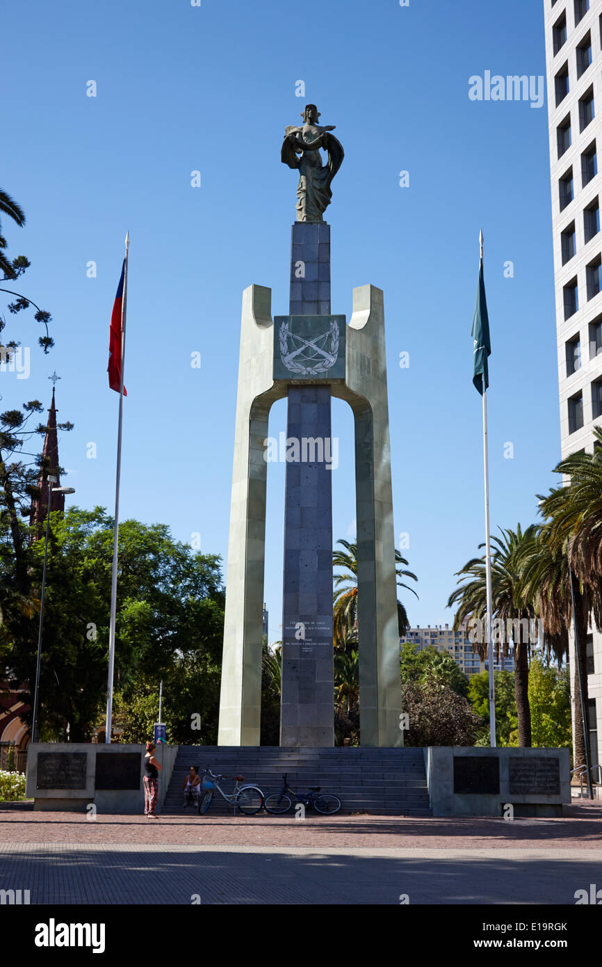 Monument commémoratif de la police dans la région de plaza martires de carabiniers Santiago Chili Banque D'Images