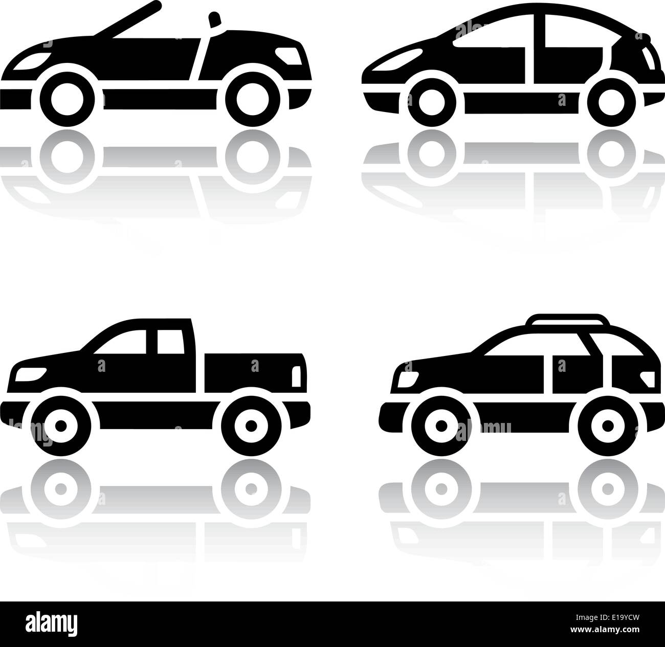 Ensemble d'icônes de transport - voitures, vector Illustration de Vecteur