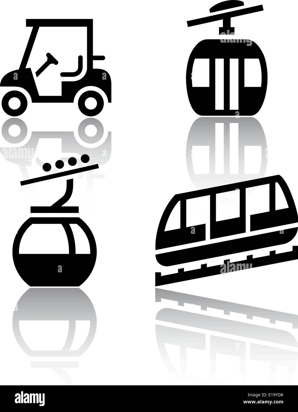 Ensemble d'icônes de transport - loisirs, vector illustration Illustration de Vecteur