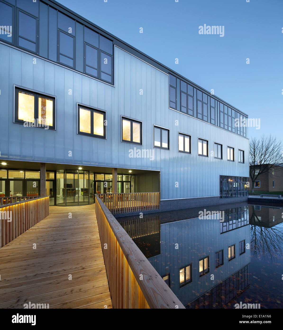 Lancaster Institut pour l'Art Contemporain, Lancaster, Royaume-Uni. Architecte : Sheppard Robson, 2011. Point de vue de main Banque D'Images