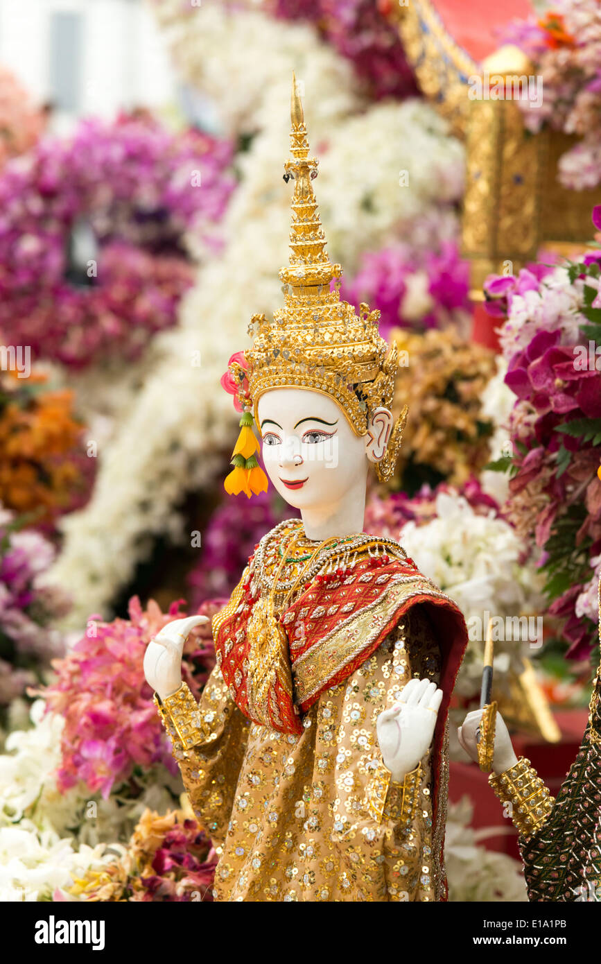 Un schéma décoratif et ornemental dans le jardin de la Thaïlande au Chelsea Flower Show 2014 Banque D'Images