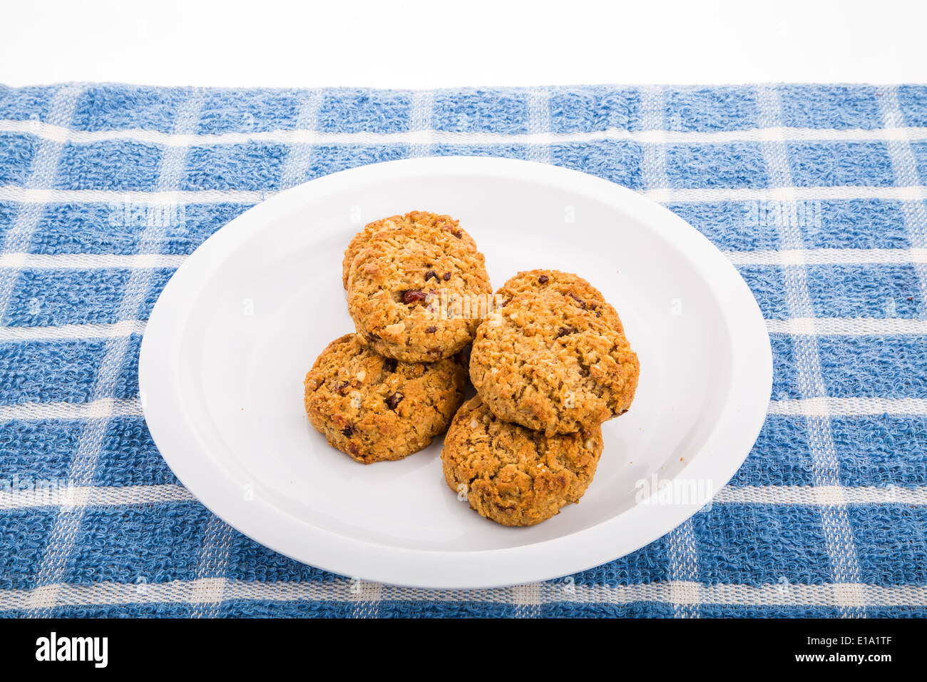 Des petits biscuits avec raisins, Canneberges et noix Banque D'Images