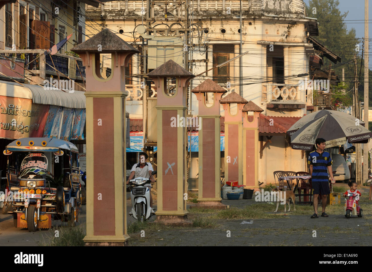 Le centre de Tha Kaek, Laos. Banque D'Images