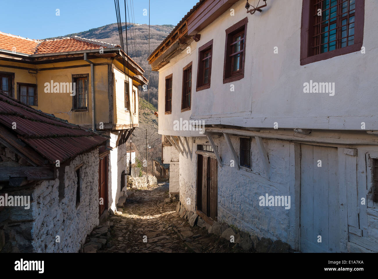 Architecture traditionnelle près du lac Ohrid, République de Macédoine (ARYM) Banque D'Images