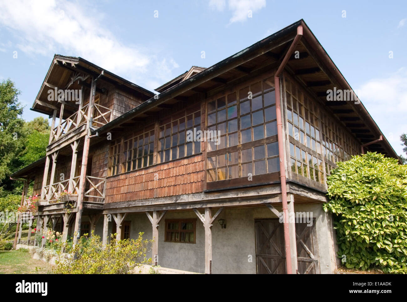 Maison du maître, musée colonial allemand, Frutillar, Lake District, Chili Banque D'Images