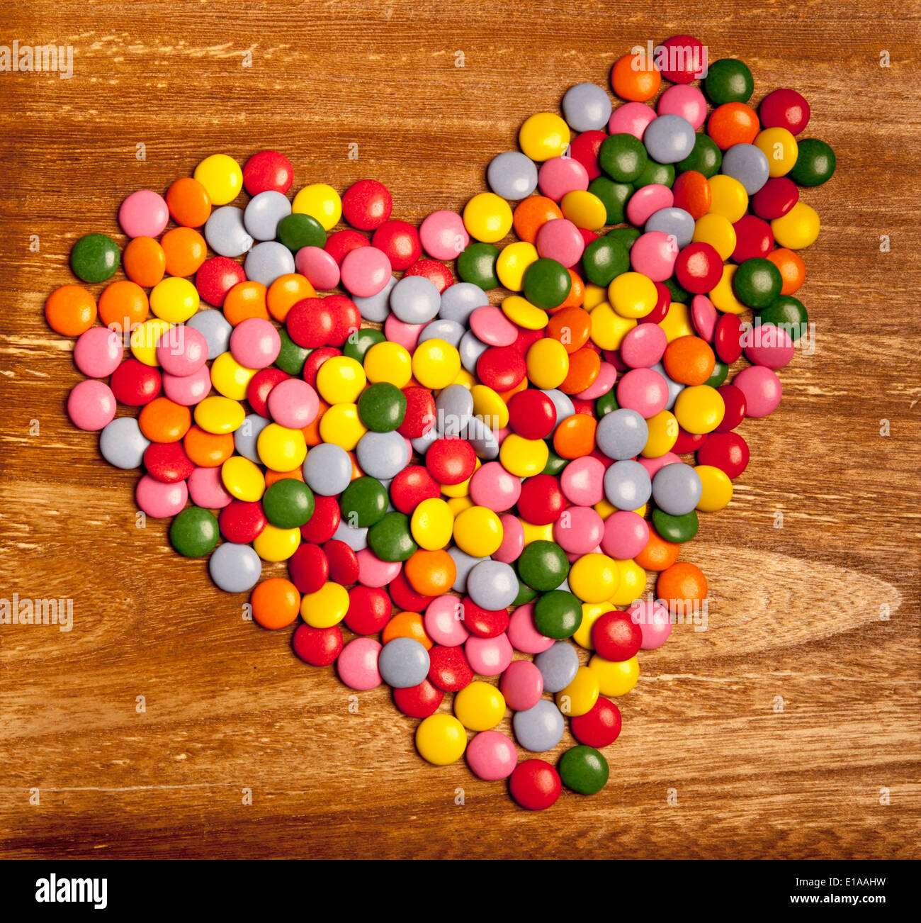 Forme de coeur Saint-valentin faite de bonbons Banque D'Images
