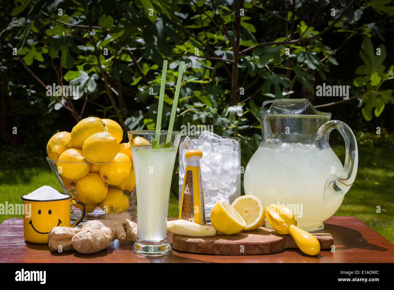 Limonade au gingembre à l'été rafraîchit parfaitement Banque D'Images