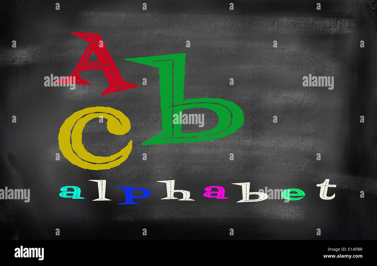 Avec l'alphabet anglais couleur funn Banque D'Images