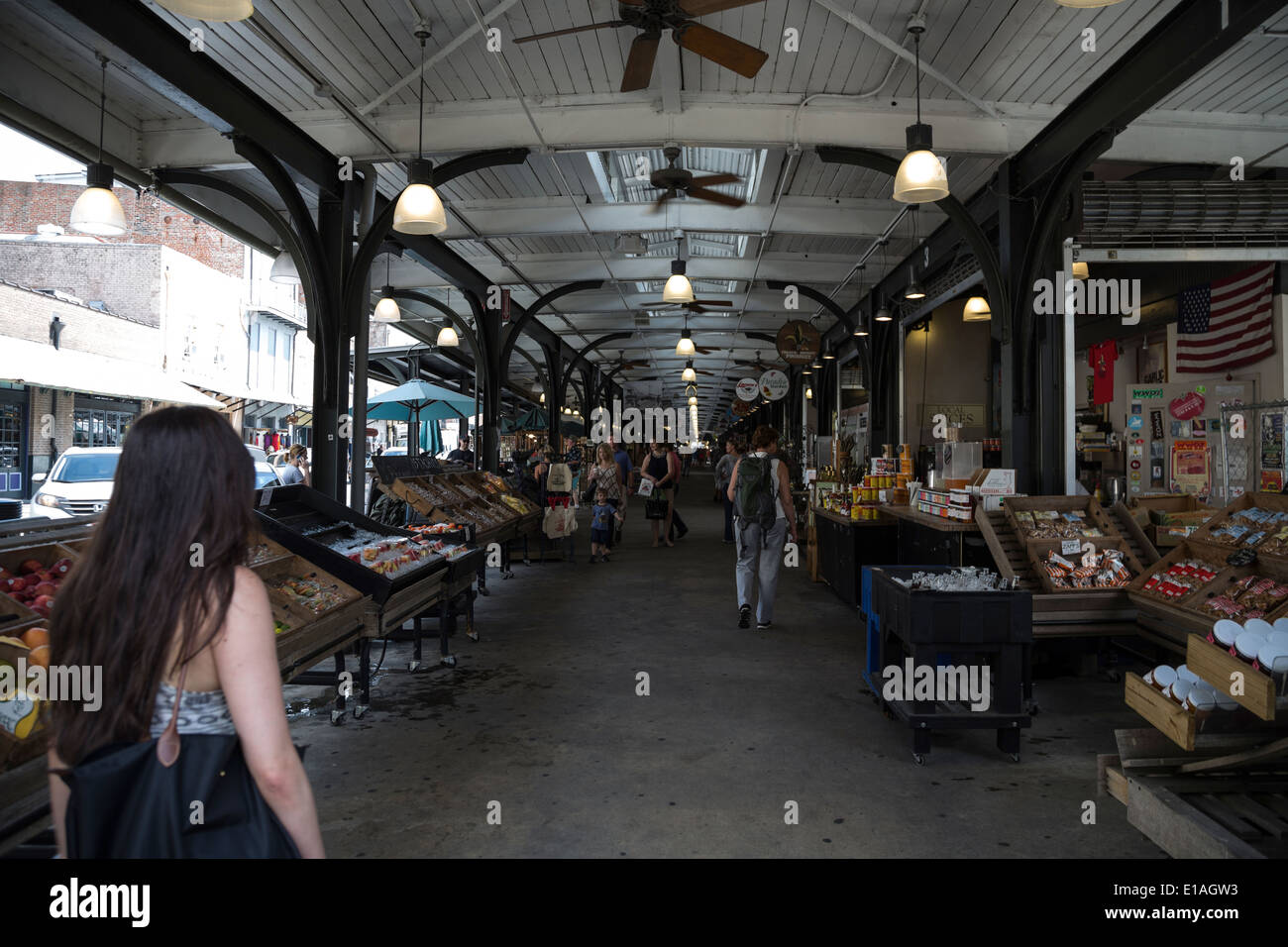 L'intérieur du marché français, French Quarter, La Nouvelle-Orléans, Louisiane Banque D'Images