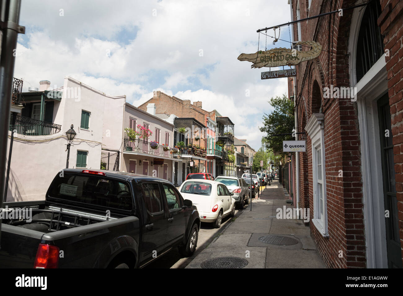 Vue des rues du quartier français de La Nouvelle-Orléans, Louisiane Banque D'Images