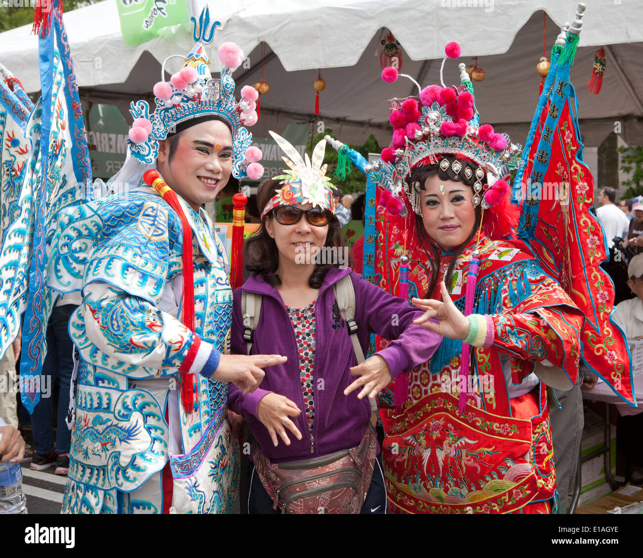 Des danseurs traditionnels de Taiwan au festival asiatique - Washington, DC USA Banque D'Images
