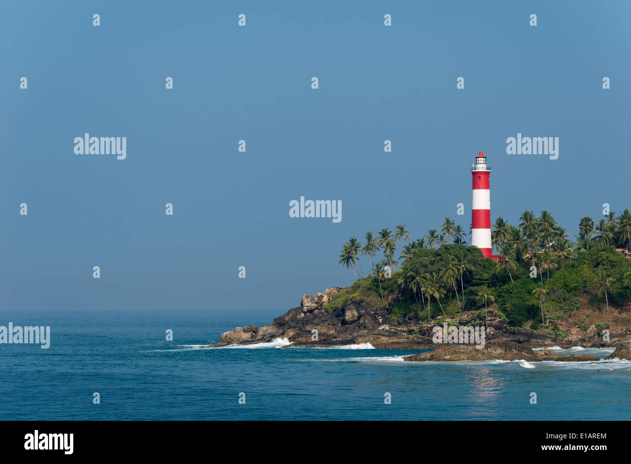 Light House, Kovalam Beach, Kovalam, Kerala, Inde Banque D'Images