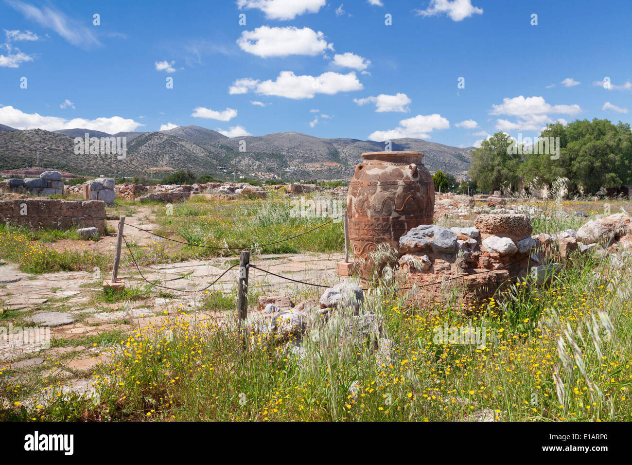Jar, palais minoen, site archéologique, Malia, Héraklion, Crète, Grèce Banque D'Images