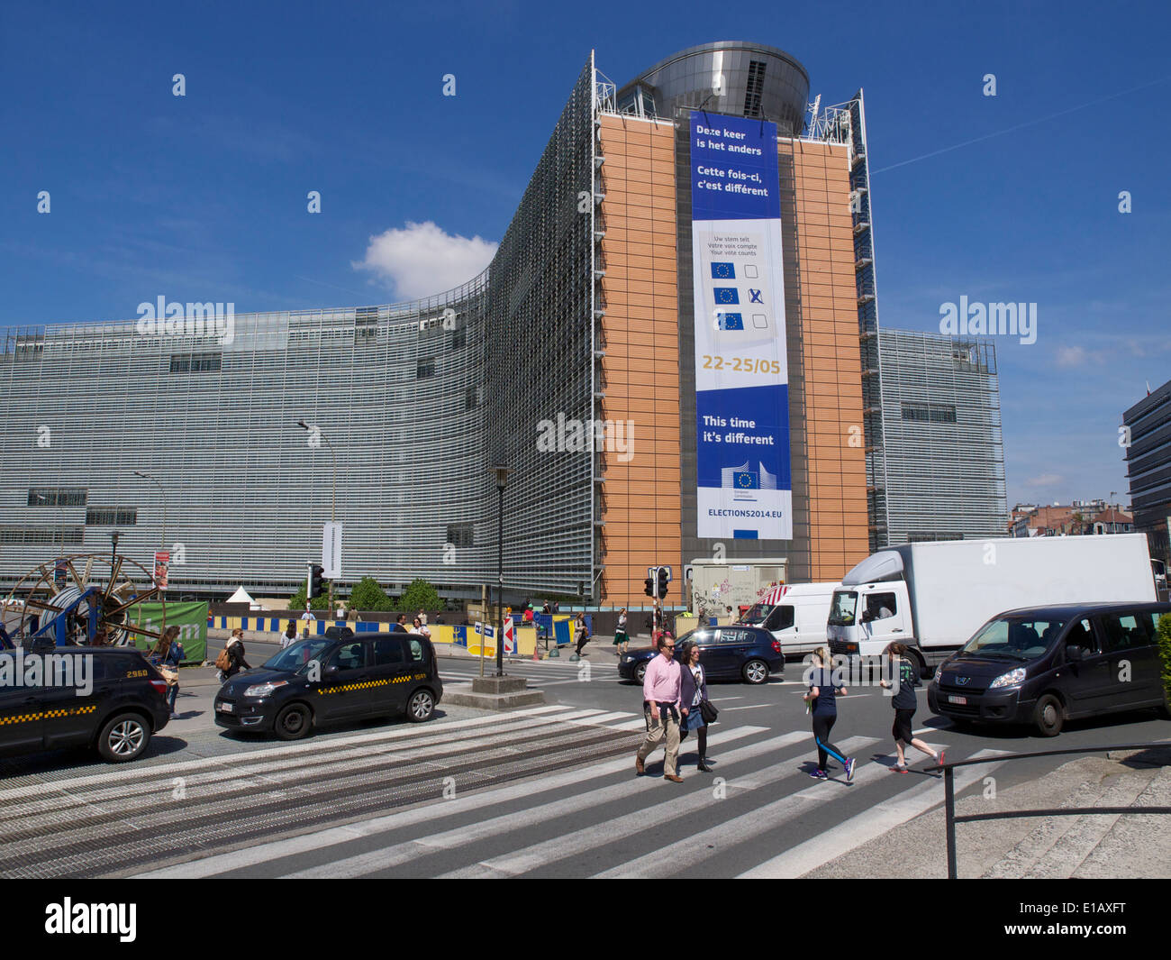 Le bâtiment du Berlaymont à Bruxelles, Belgique, accueil de la Commission européenne. Banque D'Images