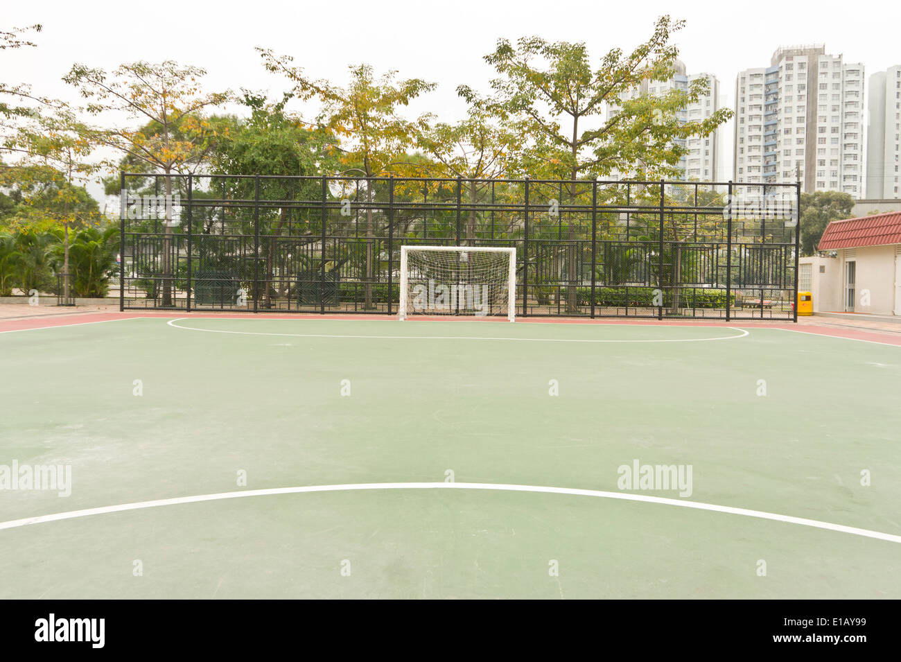 Un filet de soccer, front view Banque D'Images