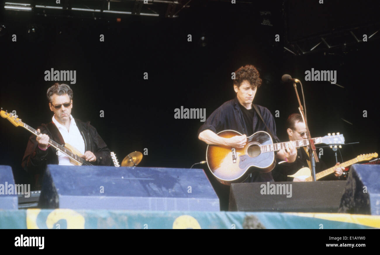 Groupe de rock écossais du Nil bleu au festival de Glastonbury en 1997 avec Paul Buchanan centre. Photo Martin Norris Banque D'Images