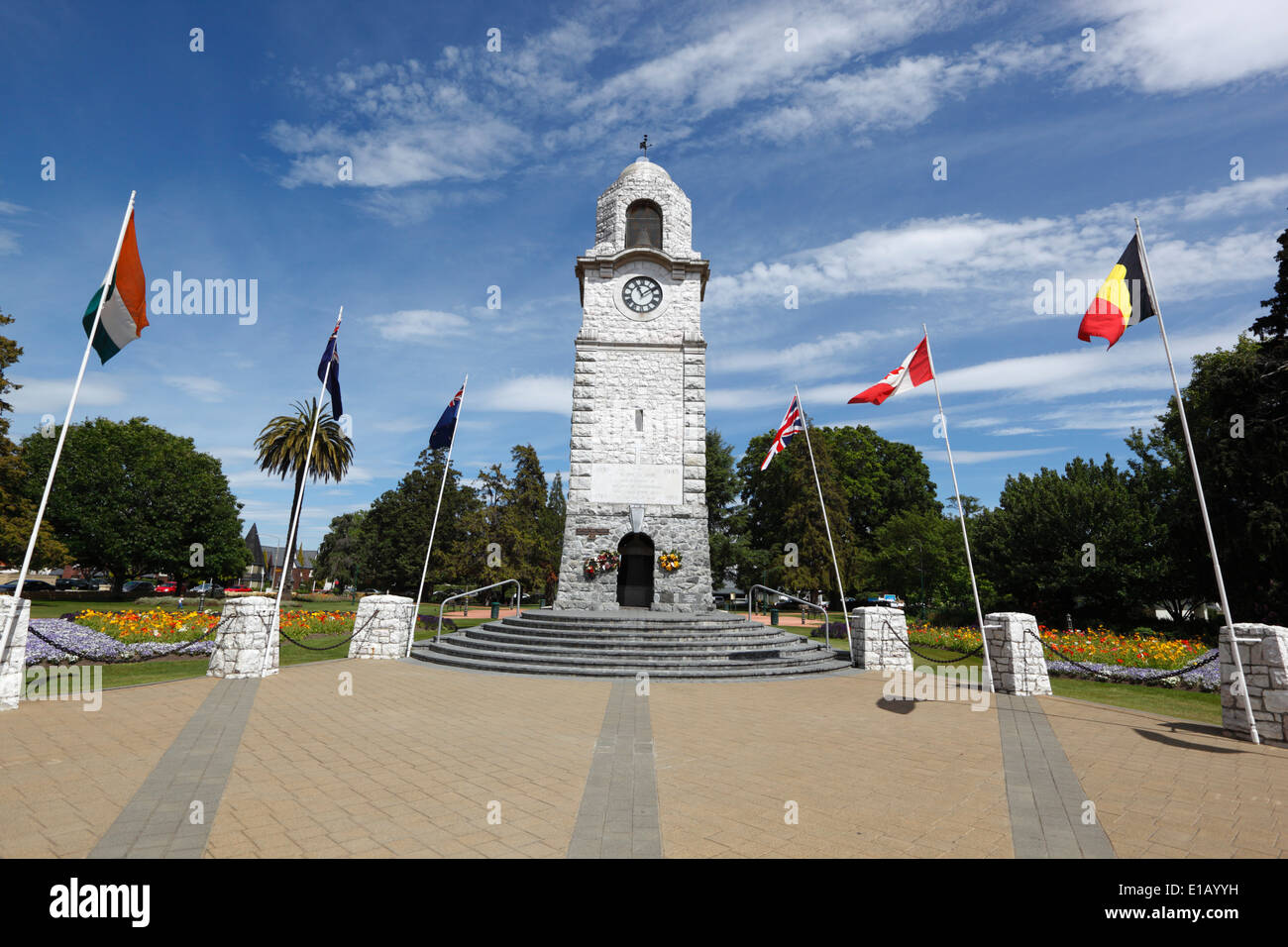 Place Seymour et tour de l'horloge, Blenheim, région de Marlborough, île du Sud, Nouvelle-Zélande, Pacifique Sud Banque D'Images