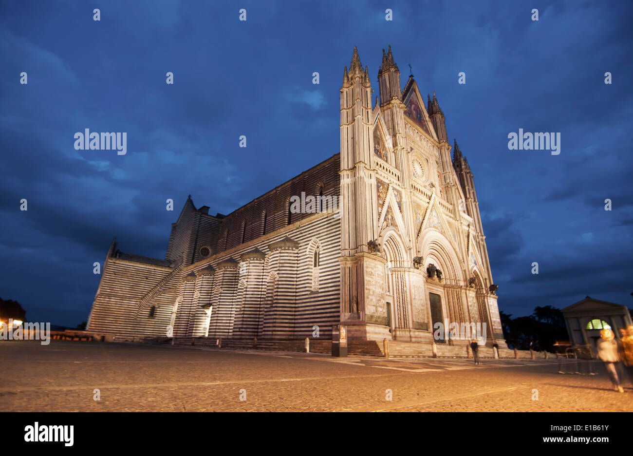 Vue sur le Duomo à Orvieto, Italie Banque D'Images