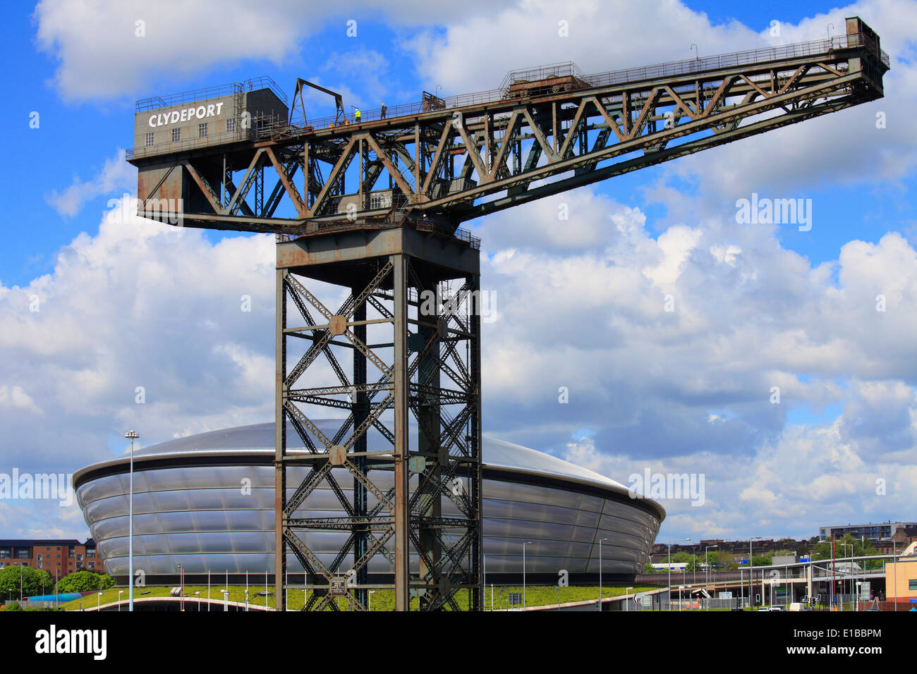 Royaume-uni, Ecosse, Glasgow, Hydro Arena, Clydeport Crane, Banque D'Images