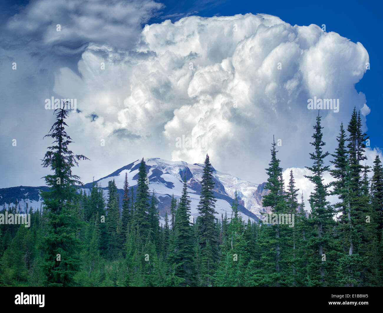 Mt. Adams avec thundercloud.. Washington Banque D'Images