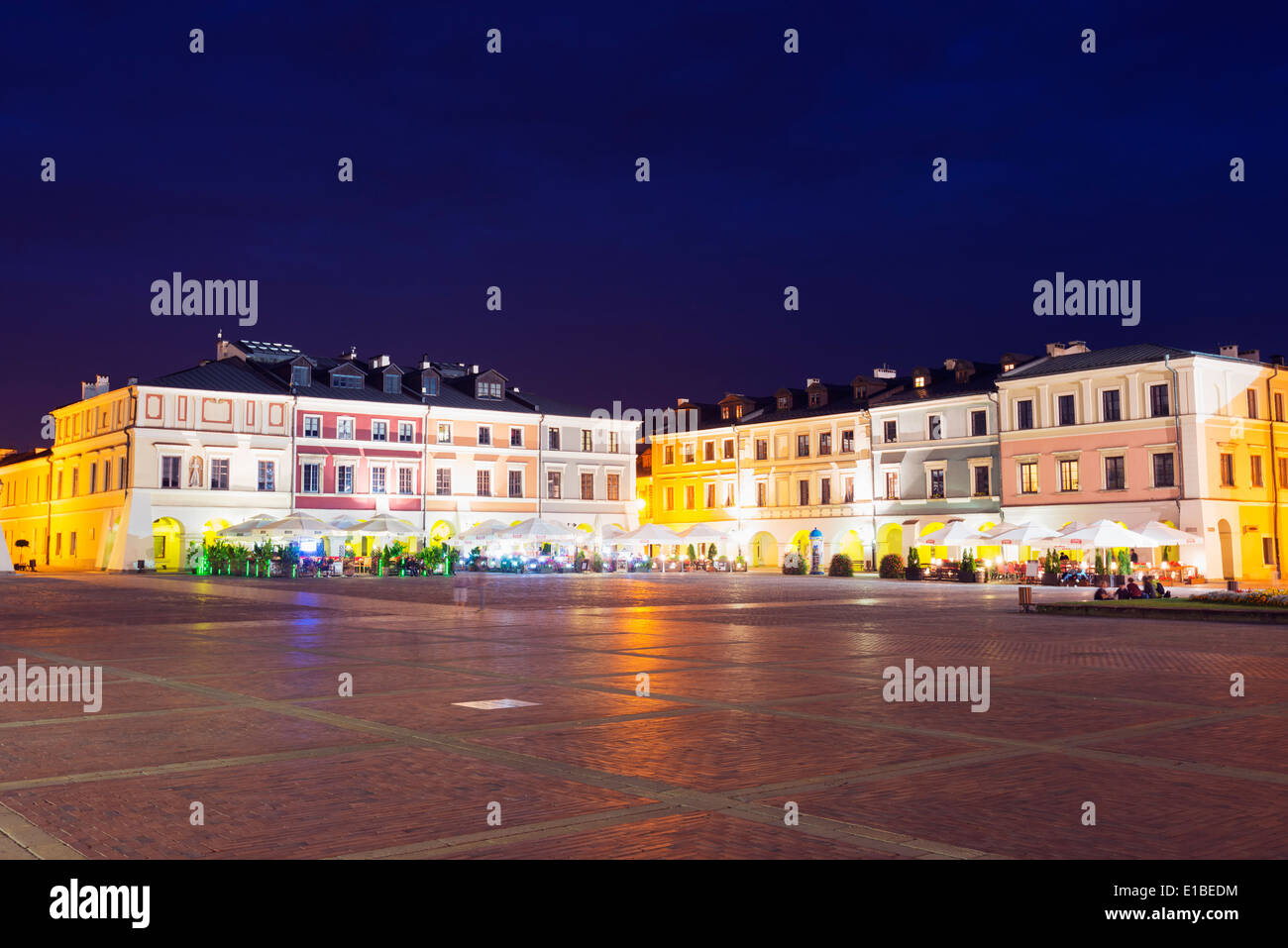 L'Europe, Pologne, Zamosc, Rynek Wielki, place de la vieille ville, l'Unesco Banque D'Images