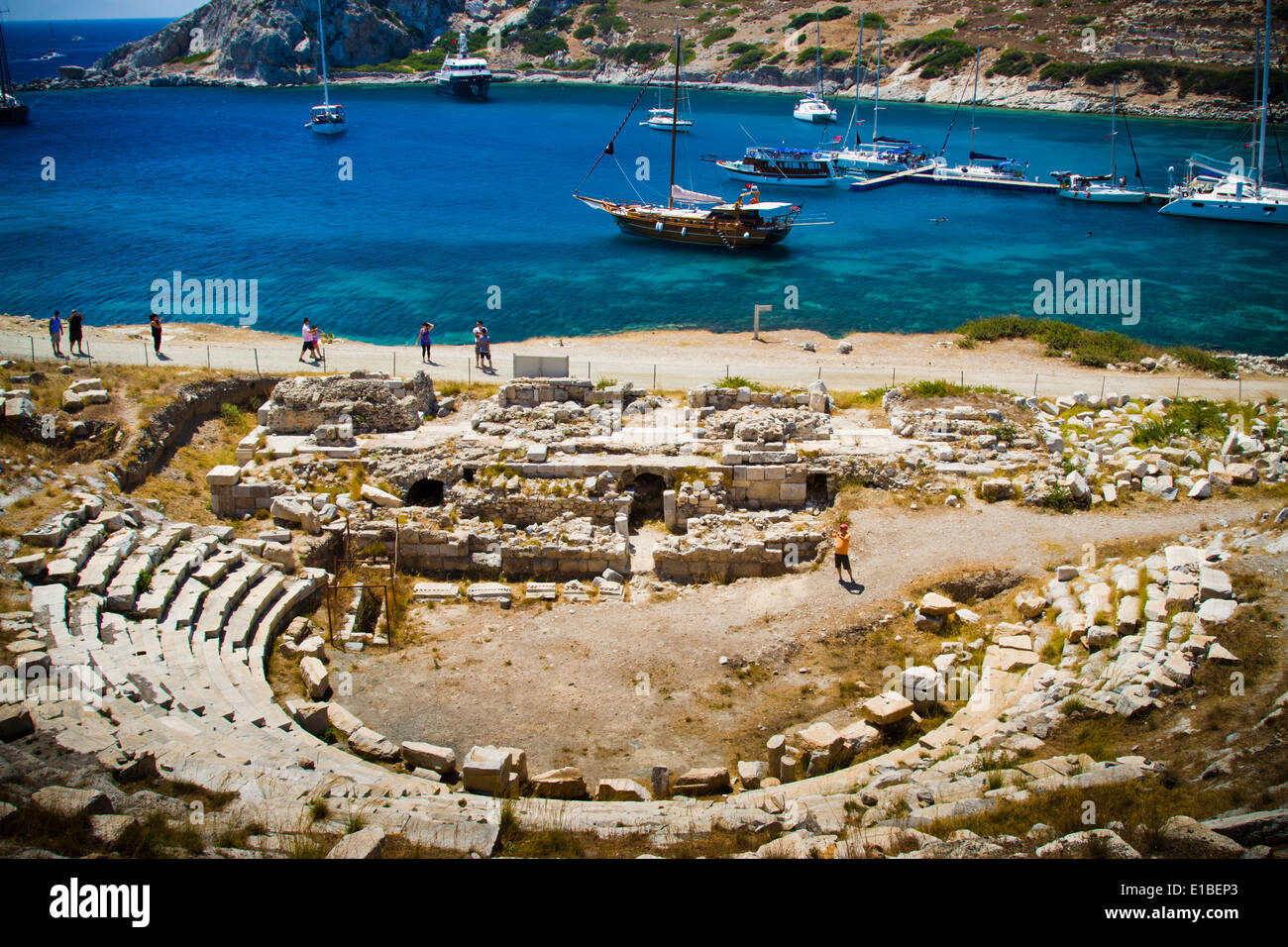 Knidos ancienne ville grecque ruines. La péninsule de Datça, province de Mugla, Turquie, Asie. Banque D'Images