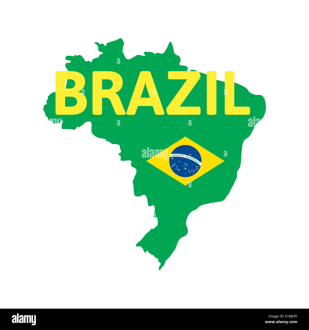Carte Brésil simple télévision Banque D'Images