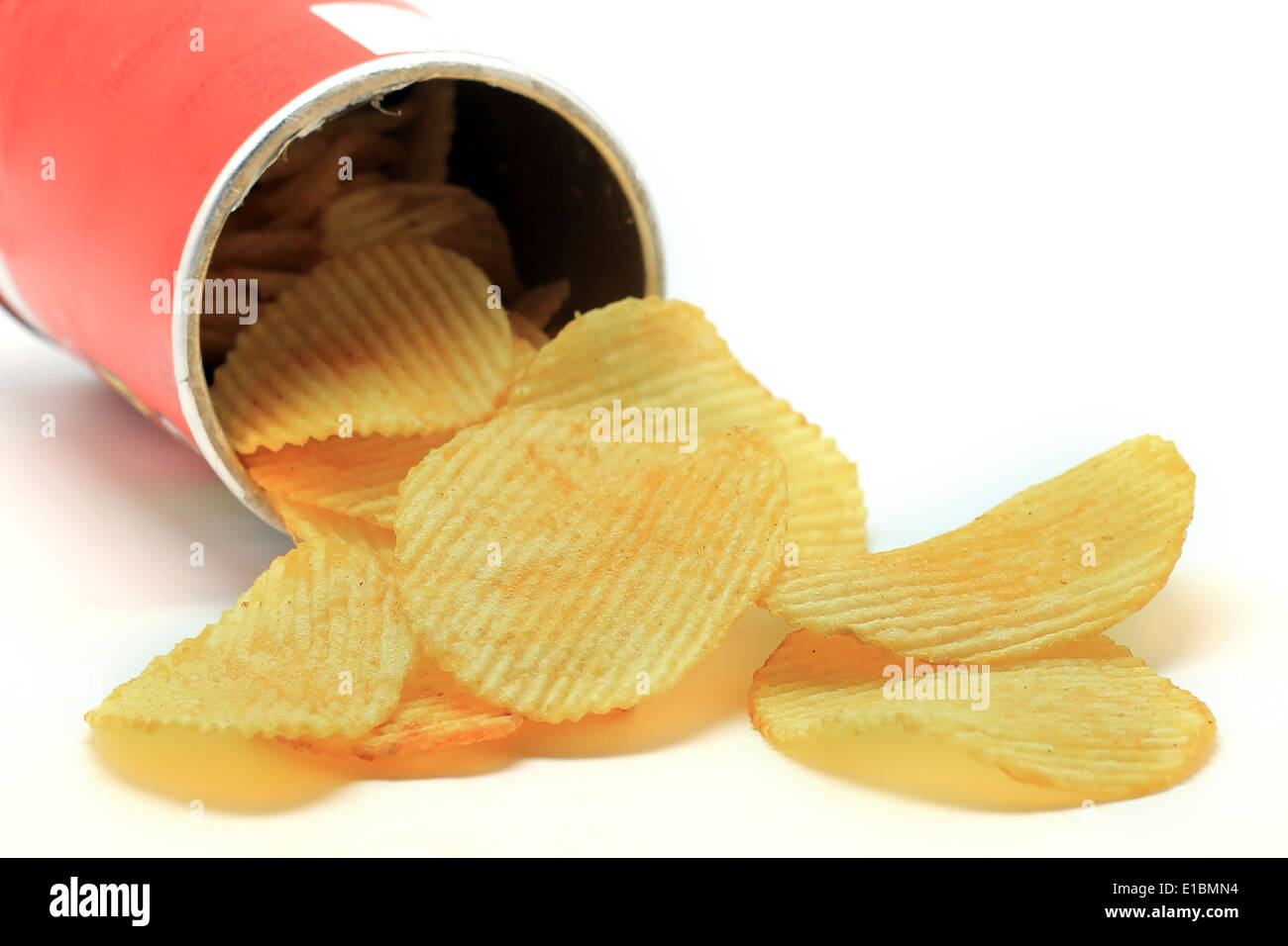 Potato Chip isolé sur fond blanc Banque D'Images