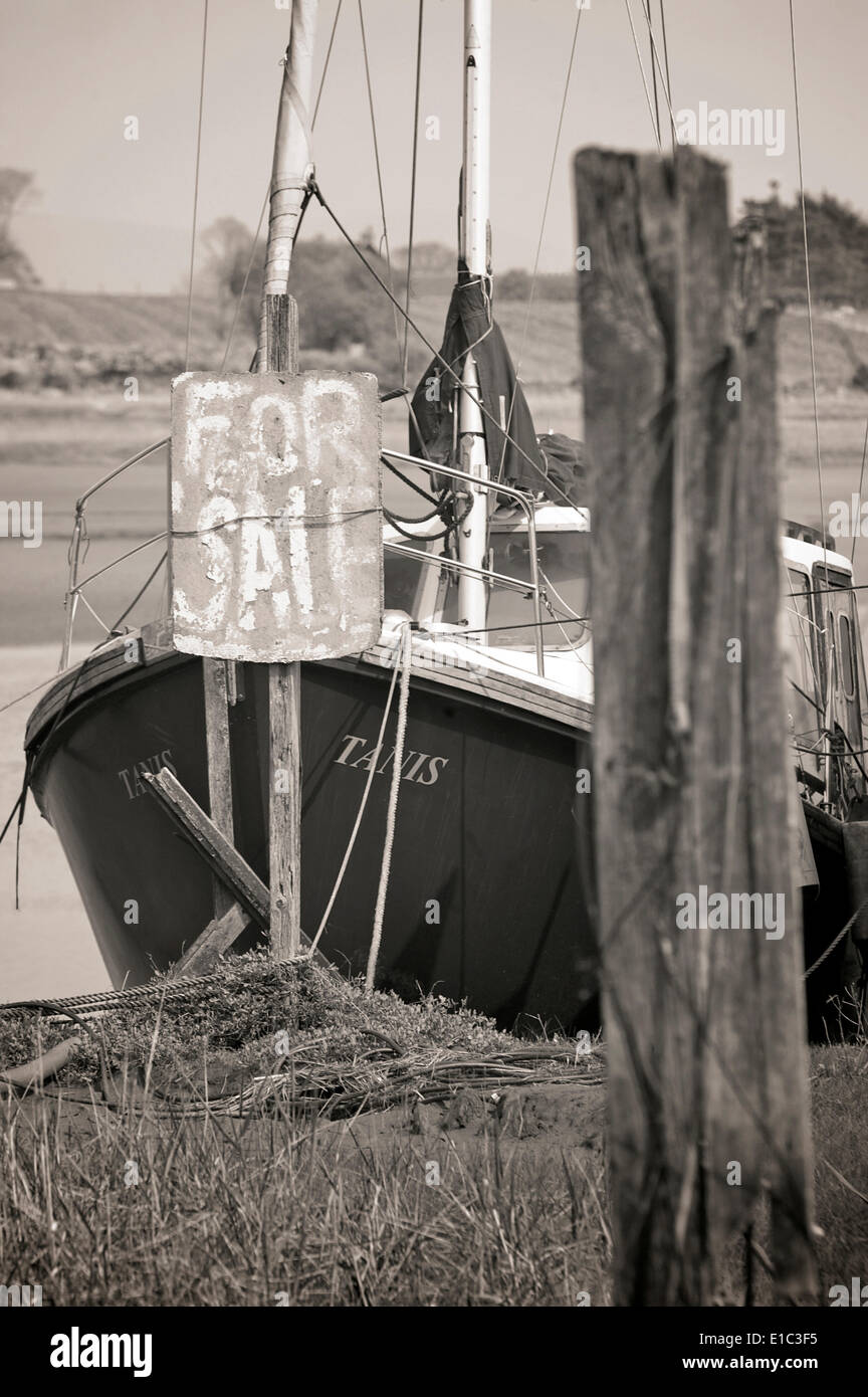 Les petits bateaux sur Skippool,Creek River Wyre, Banque D'Images