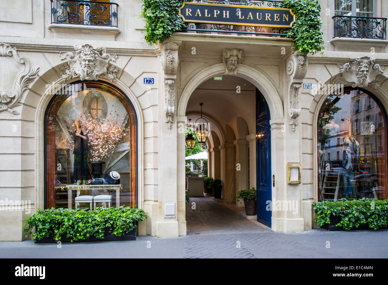 L'entrée à Ralph Lauren magasin et restaurant à Saint-Germain des Prés, Paris France Banque D'Images