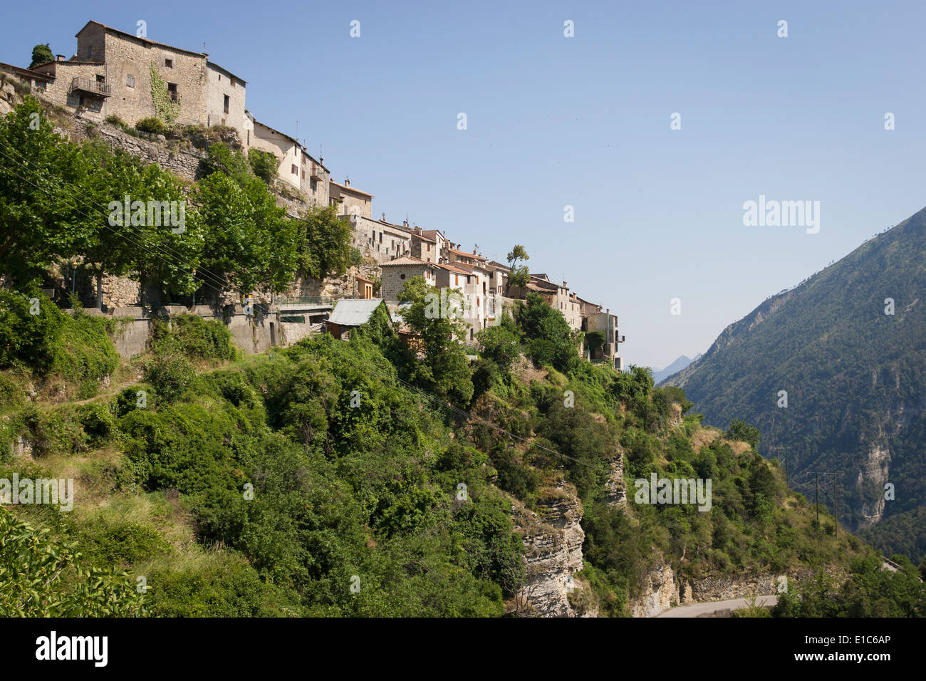 Village de montagne, France - Thiéry dans les Alpes-Maritimes Banque D'Images